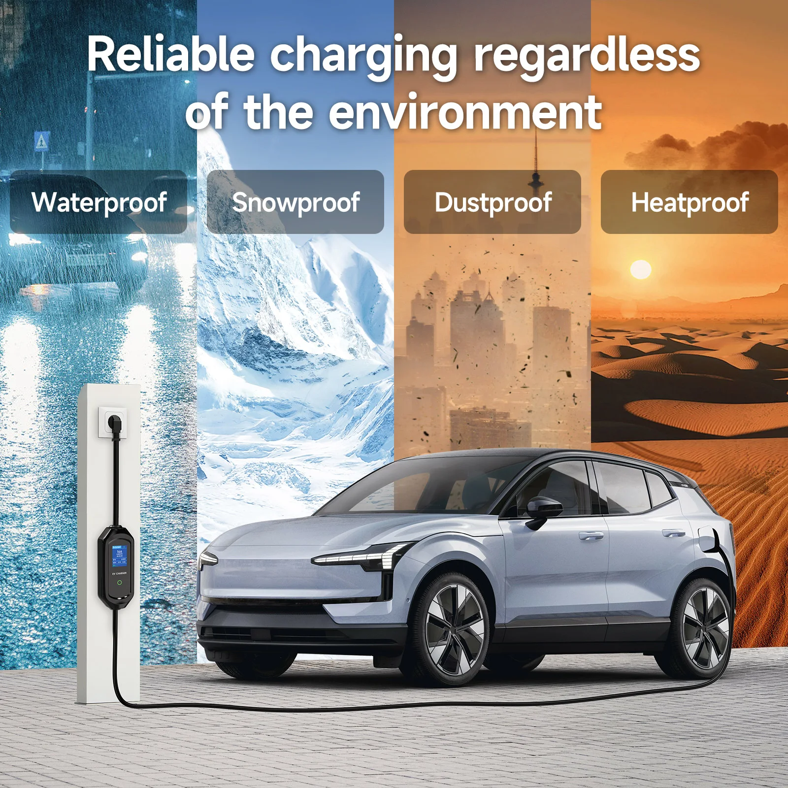 AFYEEV 3.6KW Portable Type2 IEC62196-2 EV Charger GBT EVSE Charging Cable Type1 SAE J1772 Electric Car Charger Wallbox EU Plug