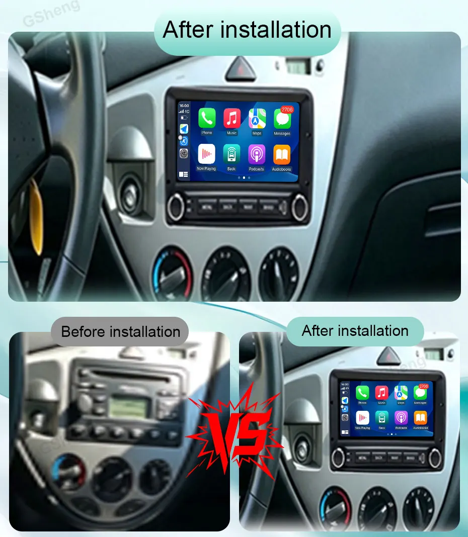 For Ford Fiesta Mk4 Mk5 Focus Mk1 Mondeo Mk2 Mk3 Fusion Transit Connect Ranger Puma Galaxy Mk1 Escort Mk6 Radia Player 6.86" 4G