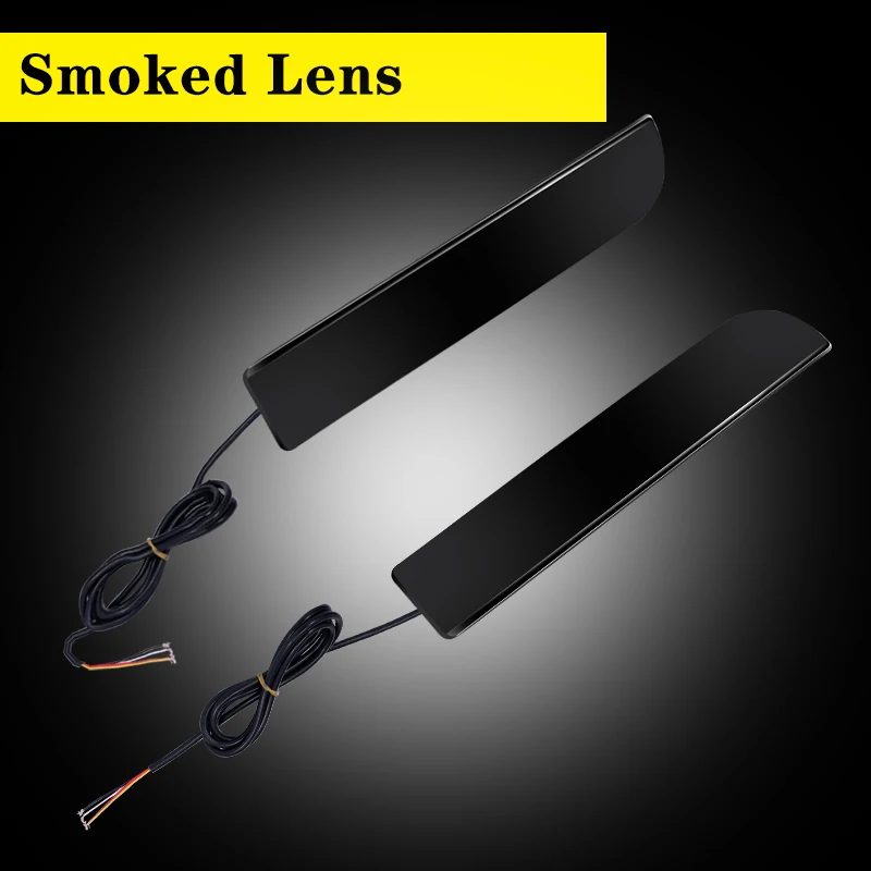 For Mitsubishi Lancer Evolution X Outlander Red LED Bumper Reflector Lights Brake Tail Light W/ Sequential Turn Signal 12V
