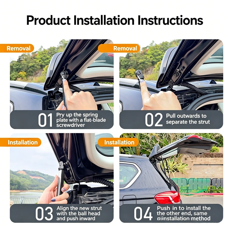 2PCS For Mercedes-Benz C Class W205 E Class W213 GLS C257 Hood Lift Support Gas Springs Bonnet Rod 2059800064 2059800164