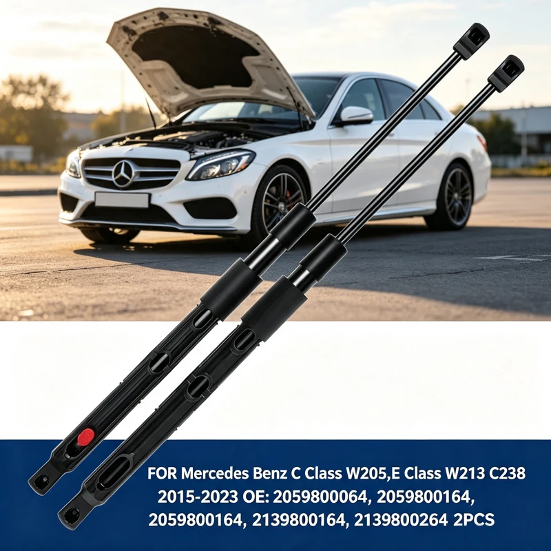 2PCS For Mercedes-Benz C Class W205 E Class W213 GLS C257 Hood Lift Support Gas Springs Bonnet Rod 2059800064 2059800164