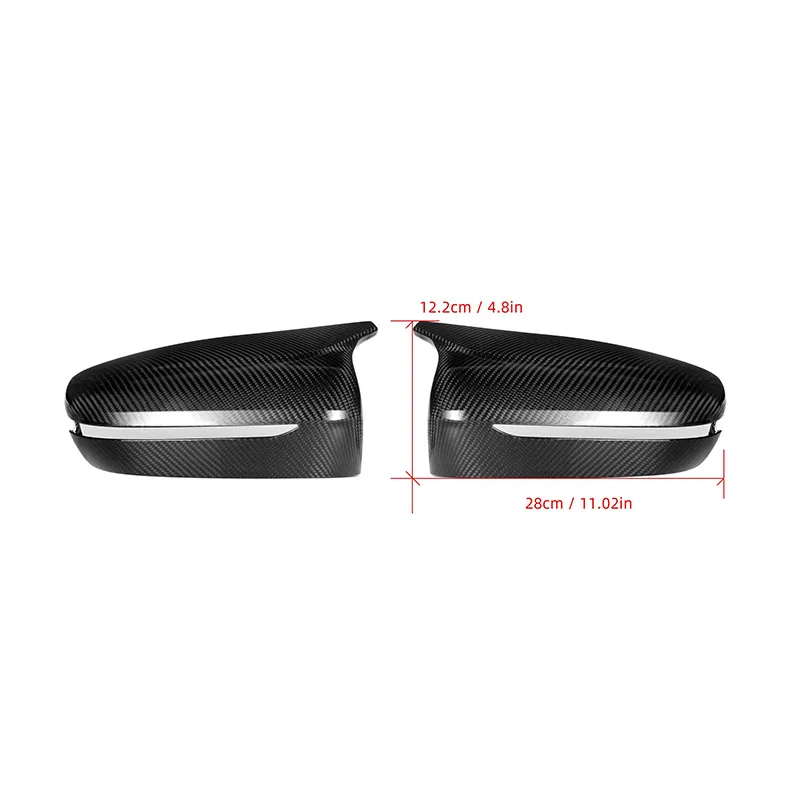 Real Dry Carbon Fiber Car Door Side Rearview Mirror Caps for BMW M5 Series F90 2017-IN OEM Style Mirror Cover Cap 1 Pair Glossy