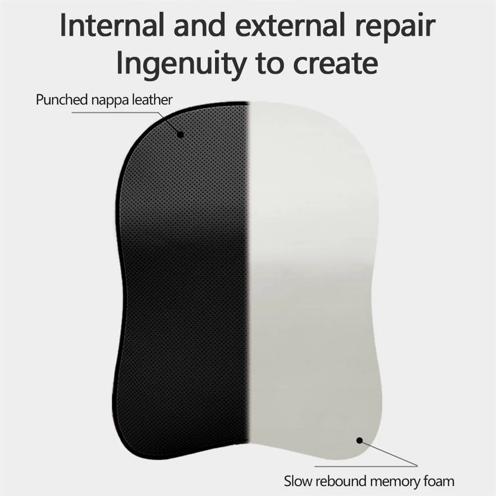 3D Nappa PU Leather Headrest Memory Foam Rest Pillow Headrest Car Neck Pillow Support for Car Pain Relief Travel Neck Support