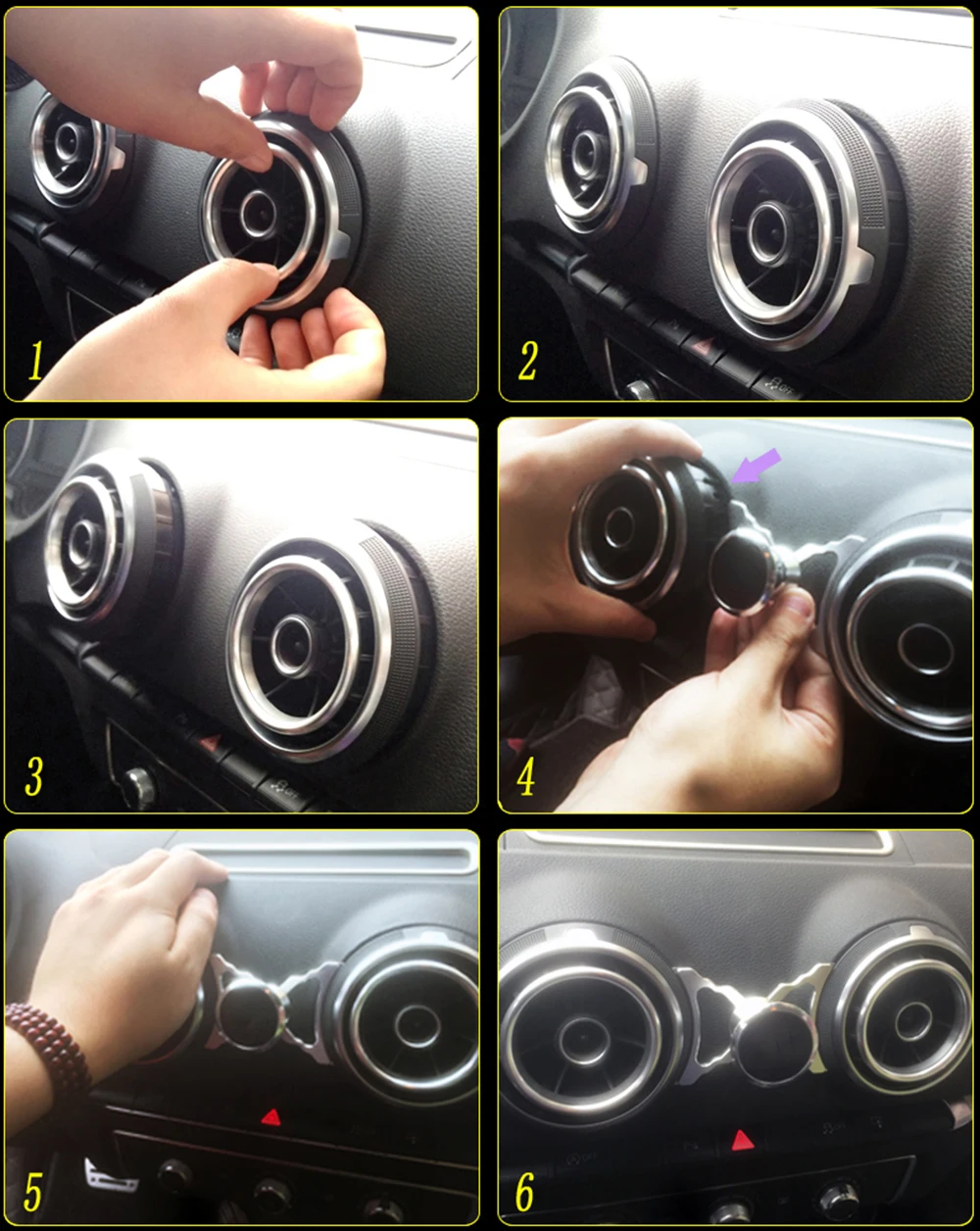 Car Phone Holder For Audi A3/S3/RS3 8P 8V Sline Sportback Air Vent Magnetic Mount GPS Stand 360 Degree Rotatable Mobile Bracket