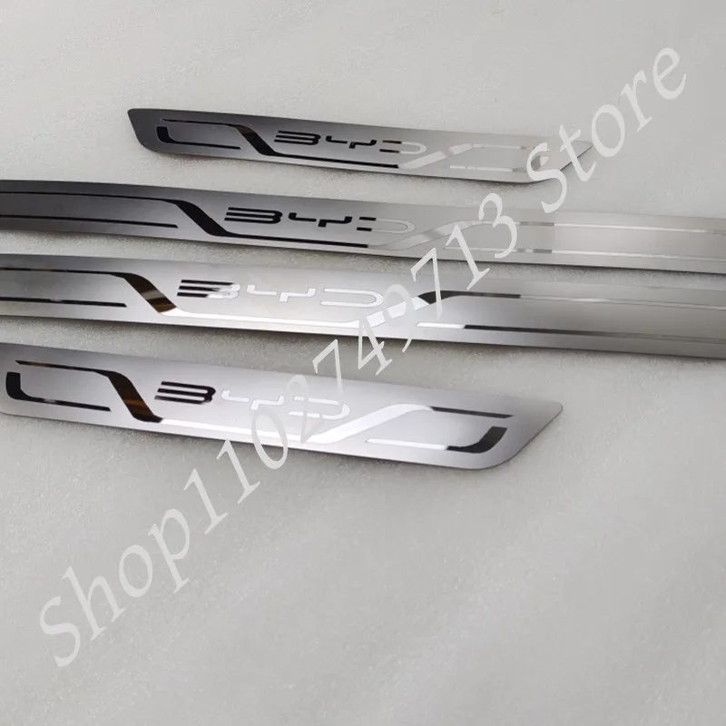 For BYD Atto 3 EV Car Door Sill Stainless Metal Protection for BYD Atto 3 Yuan Plus Song Plus Han Tang Qing Dmi Seal Dolphin