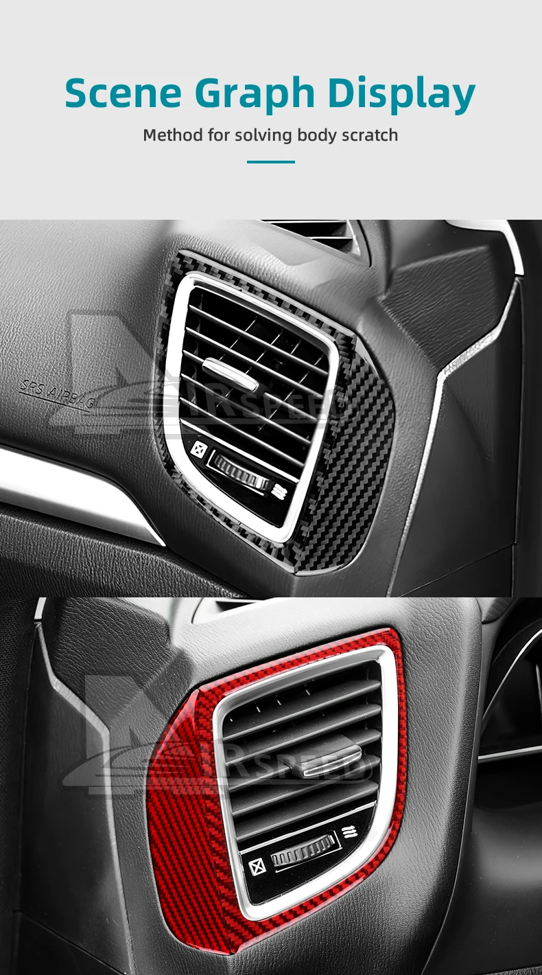 Real Carbon Fiber For Mazda 3 Axela 2014 2015 2016 2017 2018 LHD RHD Car Center Console Side Air Outlet Accessories Sticker