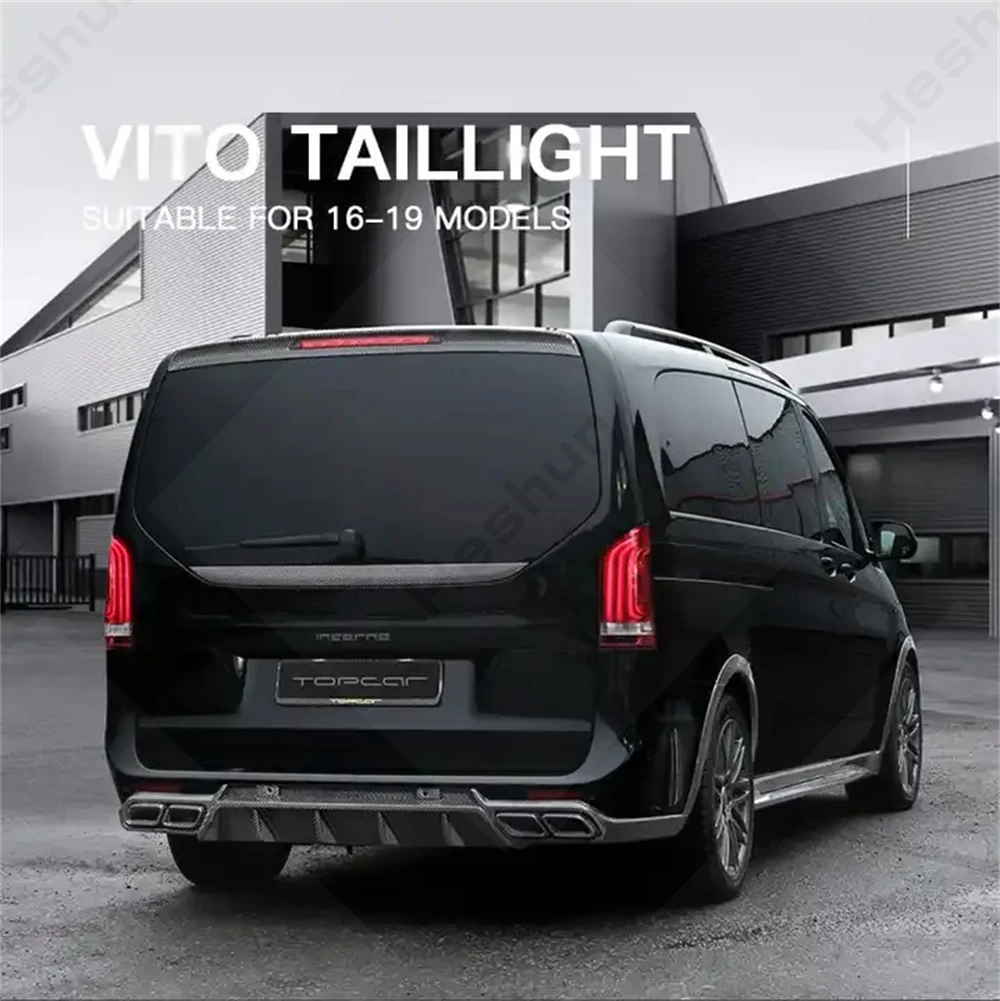 Pair Taillights For Benz Vito W447 2014 2015 2016 2017 2018 2019 2020- 2022 Taillight LED Tail Lights Rear Lamps LED Brake Lamp