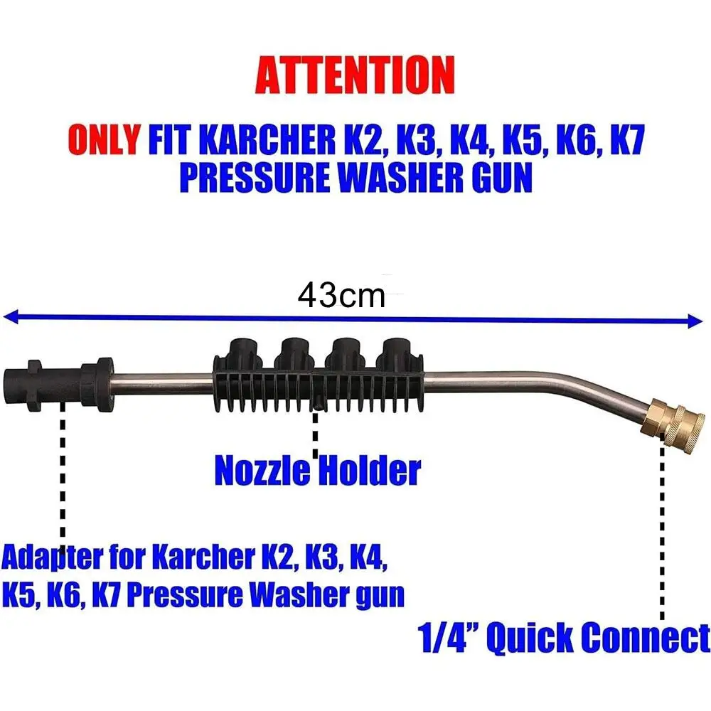 High Pressure Wash Gun Extension Wand Lance For KARCHER K2 K3 K4 K5 K7 With Jet Sprayer Nozzles