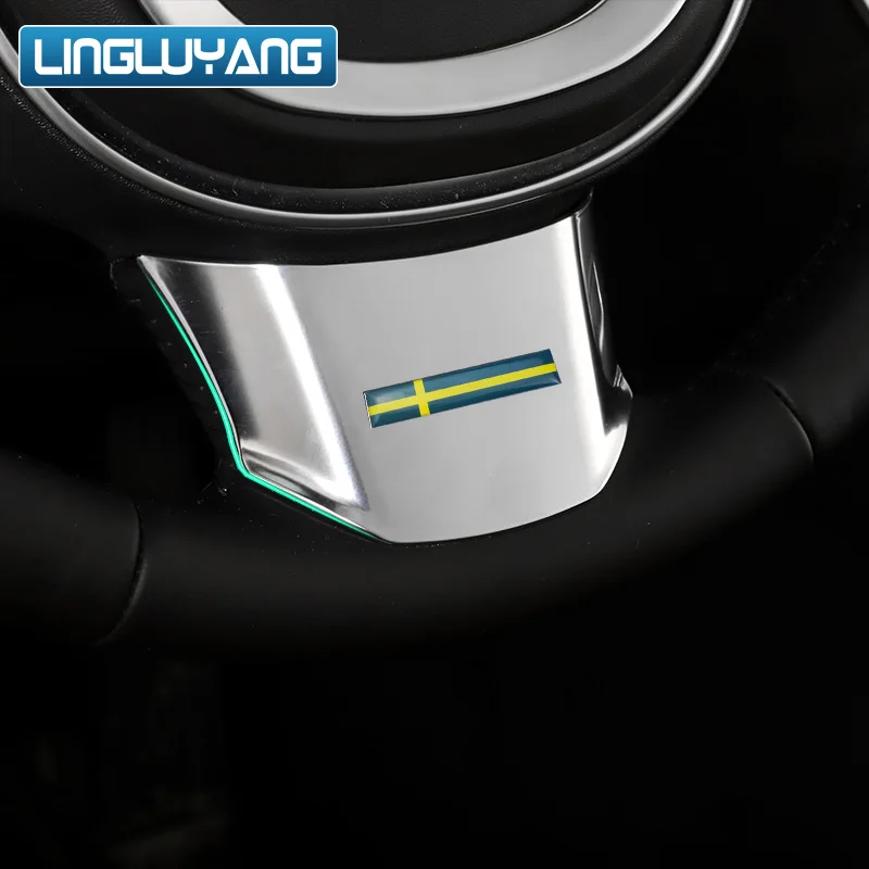 For Volvo S90 XC60 Steering Wheel Ring XC90 V90 S60 V60 Trim Frame Volvo Interior Modified ABS