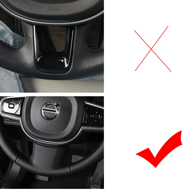 For Volvo S90 XC60 Steering Wheel Ring XC90 V90 S60 V60 Trim Frame Volvo Interior Modified ABS
