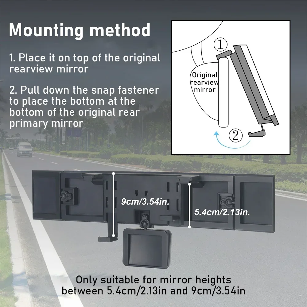 Adjustable Wide-view Rearview Mirror In The Car Wide Angle Panoramic Assisting Interior Clip On Convex Rear View Mirror For Car