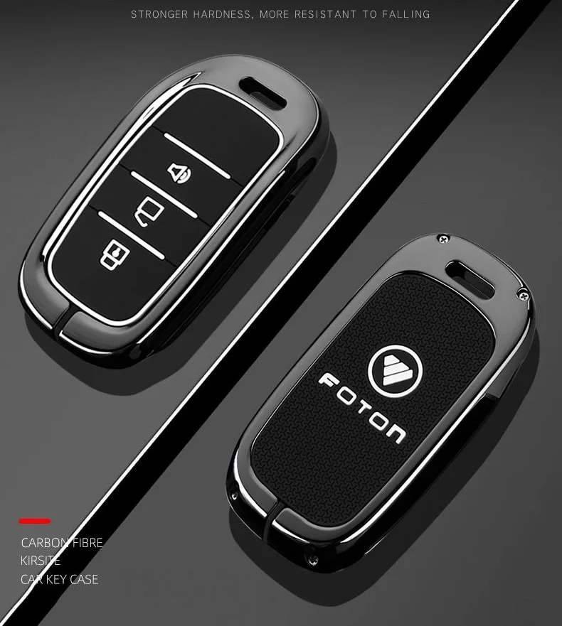 Zinc Alloy Car Key Case for FOTON TUNLAND V7 V9 Car-Styling Remote Cover Shell Keychain Housing Ring Holder Fob Accessories