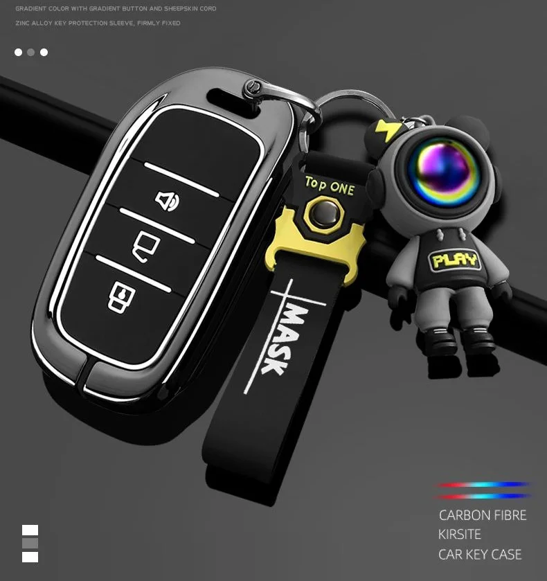Zinc Alloy Car Key Case for FOTON TUNLAND V7 V9 Car-Styling Remote Cover Shell Keychain Housing Ring Holder Fob Accessories