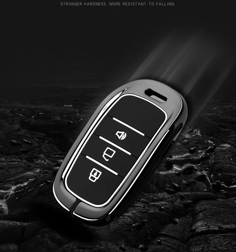 Zinc Alloy Car Key Case for FOTON TUNLAND V7 V9 Car-Styling Remote Cover Shell Keychain Housing Ring Holder Fob Accessories