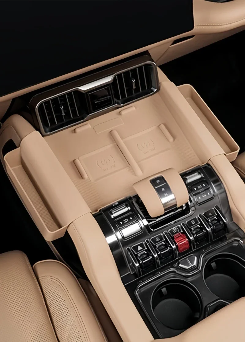 Fit for BYD Leopard 8 Auto Wireless Charging Silicone Pad Modified Auto Center Control Anti-skid Pad Storage Box Upgrade Parts