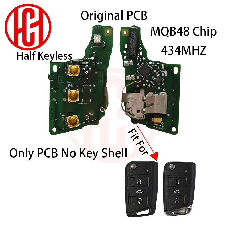 OEM PCB For VW Seat Leon Ateca Golf7 MK7 Touran Polo Tiguan Skoda Octavia MQB48 434MHz For VW Remote Car Key 5G6959752AB BB AG