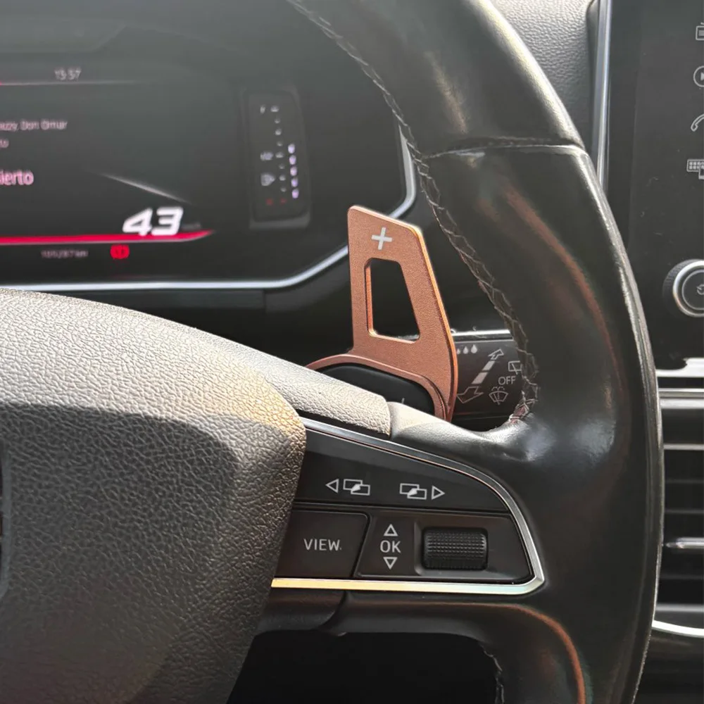 Shift Paddle For Seat Leon FR Cupra Ateca Ibiza 6P Arona Tarraco Alhambra Car Steering Wheel Extension Shifter DSG Gear Stickers
