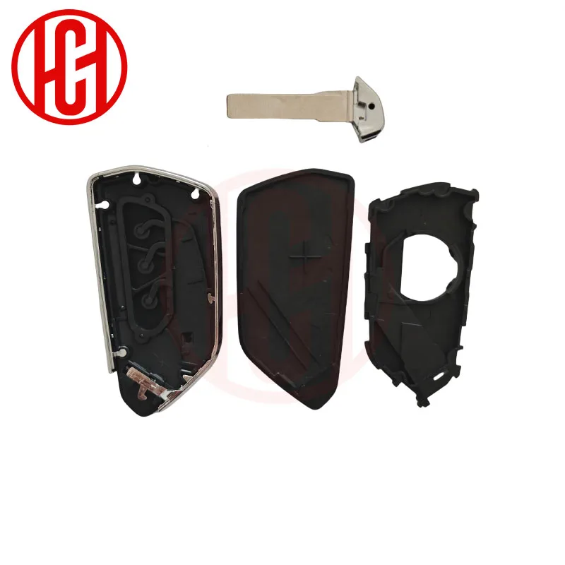 Modified Car Key Shell Case For VW for Volkswagen Golf MK8 Polo Tuguan for Skoda Superb Octavia SEAT MQB Flip Upgrade Card