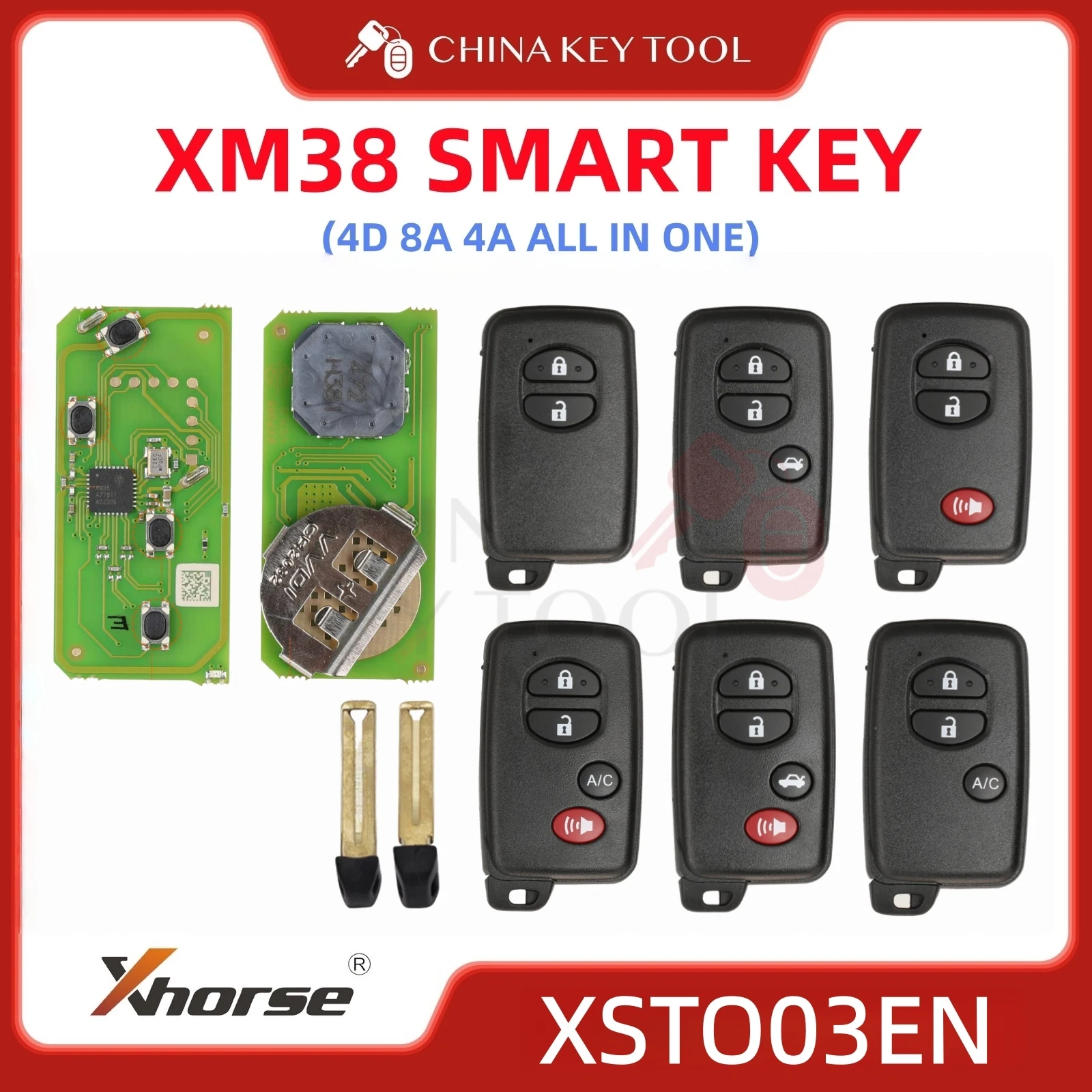 Xhorse XM38 Smart Key Remote 4D 8A 4A All in One For Toyota Lexus: XSTO03EN Global Version With Logo