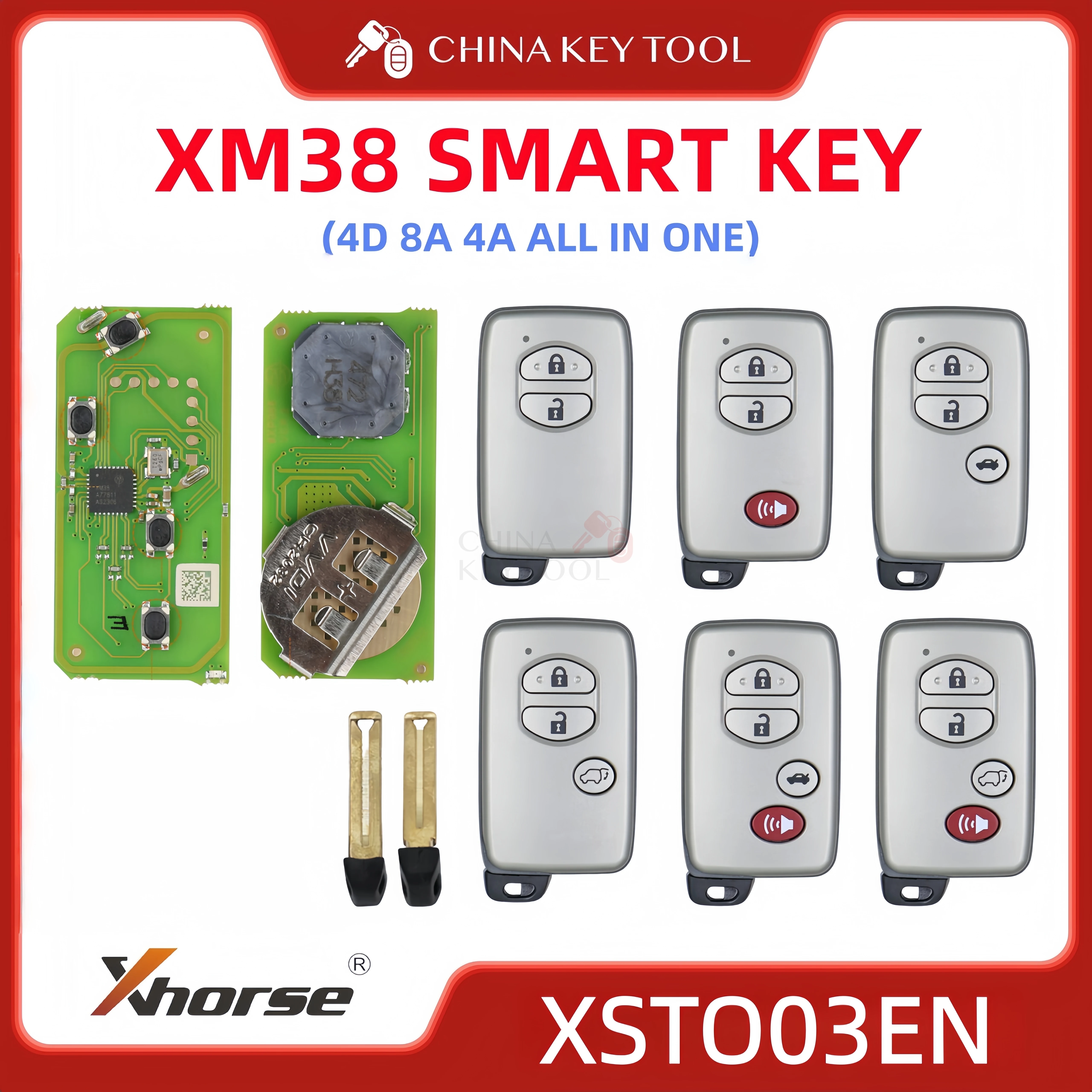 Xhorse XM38 Smart Key Remote 4D 8A 4A All in One For Toyota Lexus: XSTO03EN Global Version With Logo