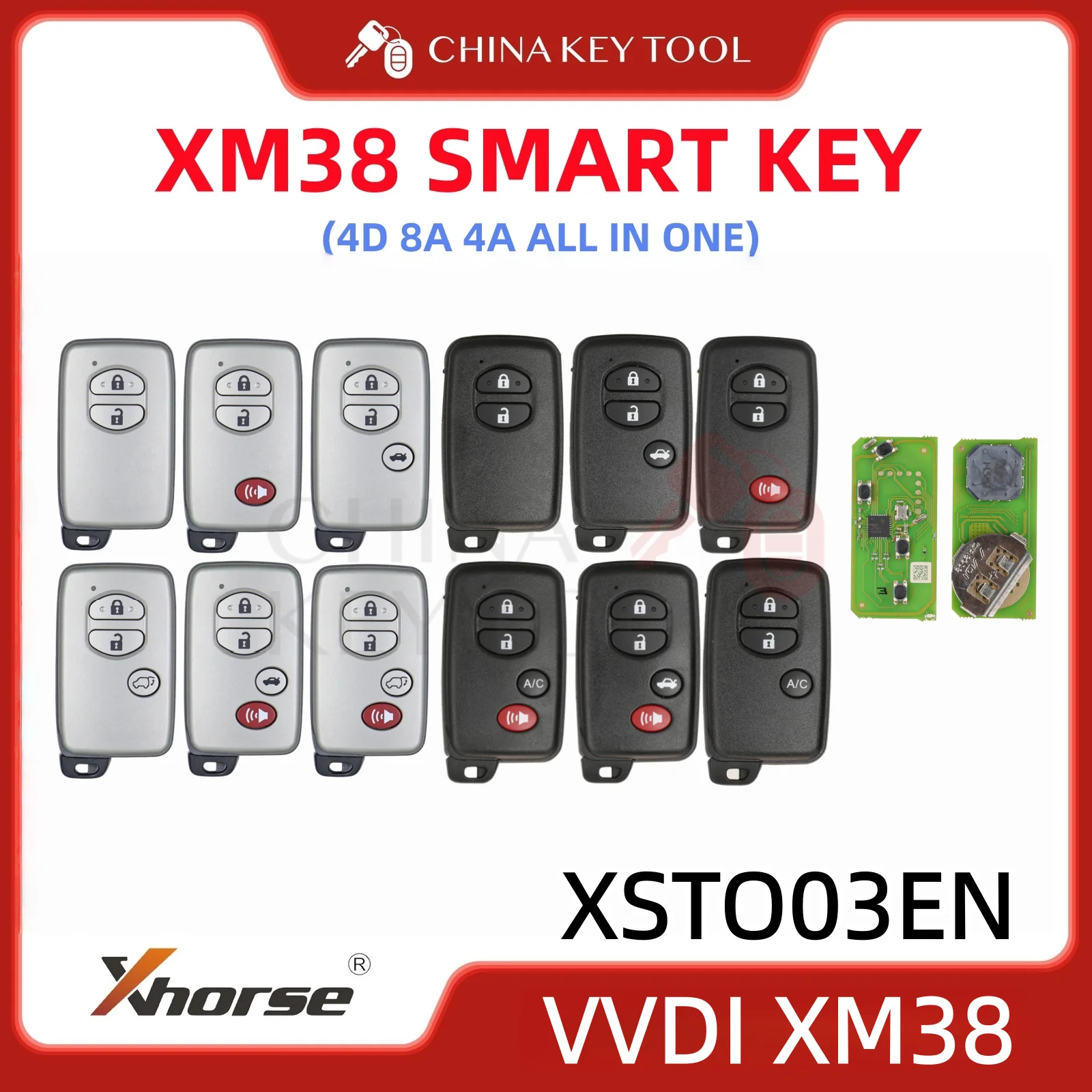 Xhorse XM38 Smart Key Remote 4D 8A 4A All in One For Toyota Lexus: XSTO03EN Global Version With Logo
