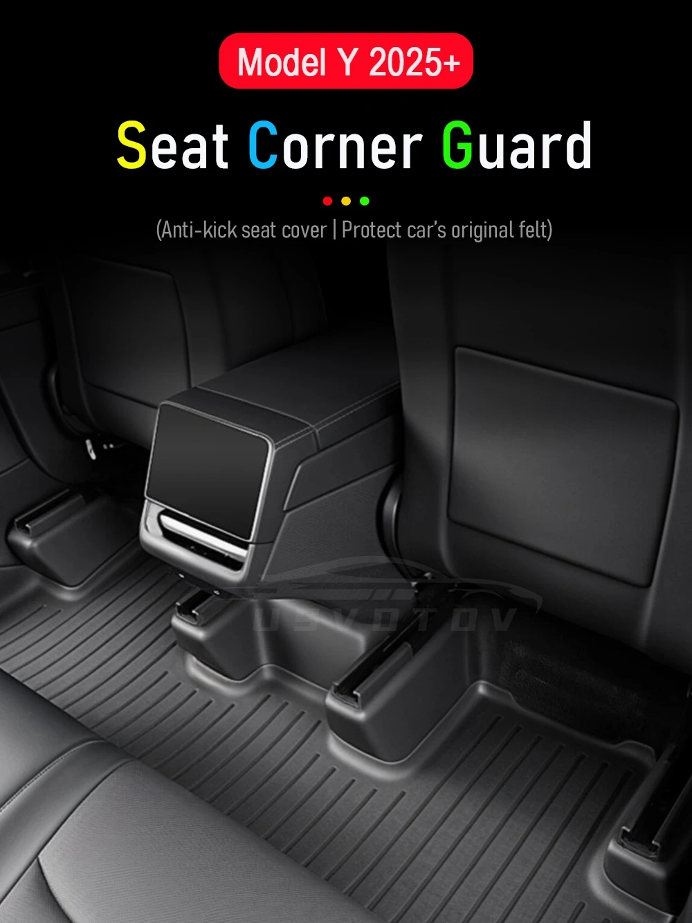 For Tesla Model Y Juniper 2025 2026 Under Seat Corner Guard Seat Slide Rails Protector Cover Anti-Kick Decor Car Accessories