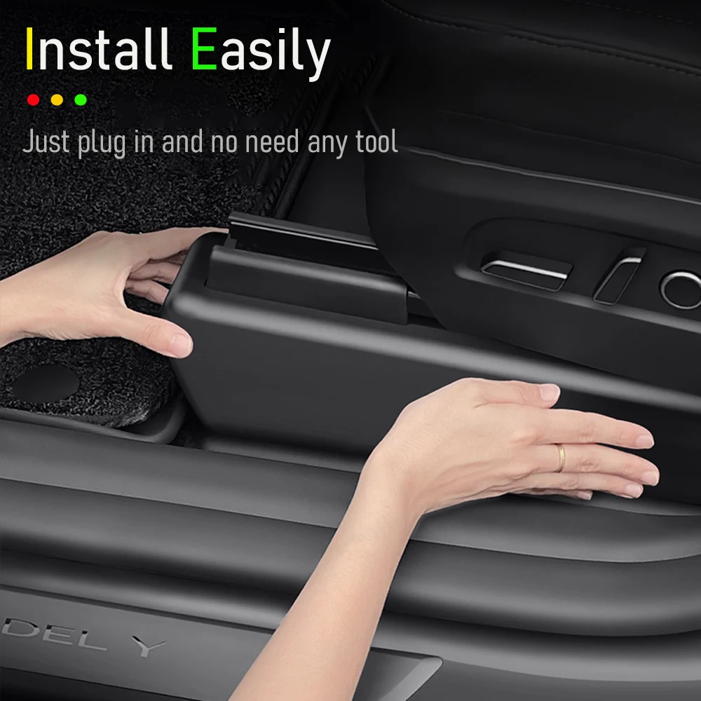 For Tesla Model Y Juniper 2025 2026 Under Seat Corner Guard Seat Slide Rails Protector Cover Anti-Kick Decor Car Accessories