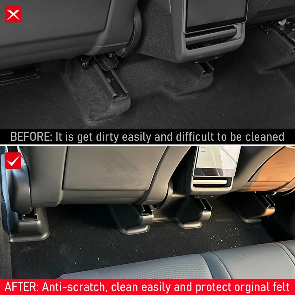For Tesla Model Y Juniper 2025 2026 Under Seat Corner Guard Seat Slide Rails Protector Cover Anti-Kick Decor Car Accessories