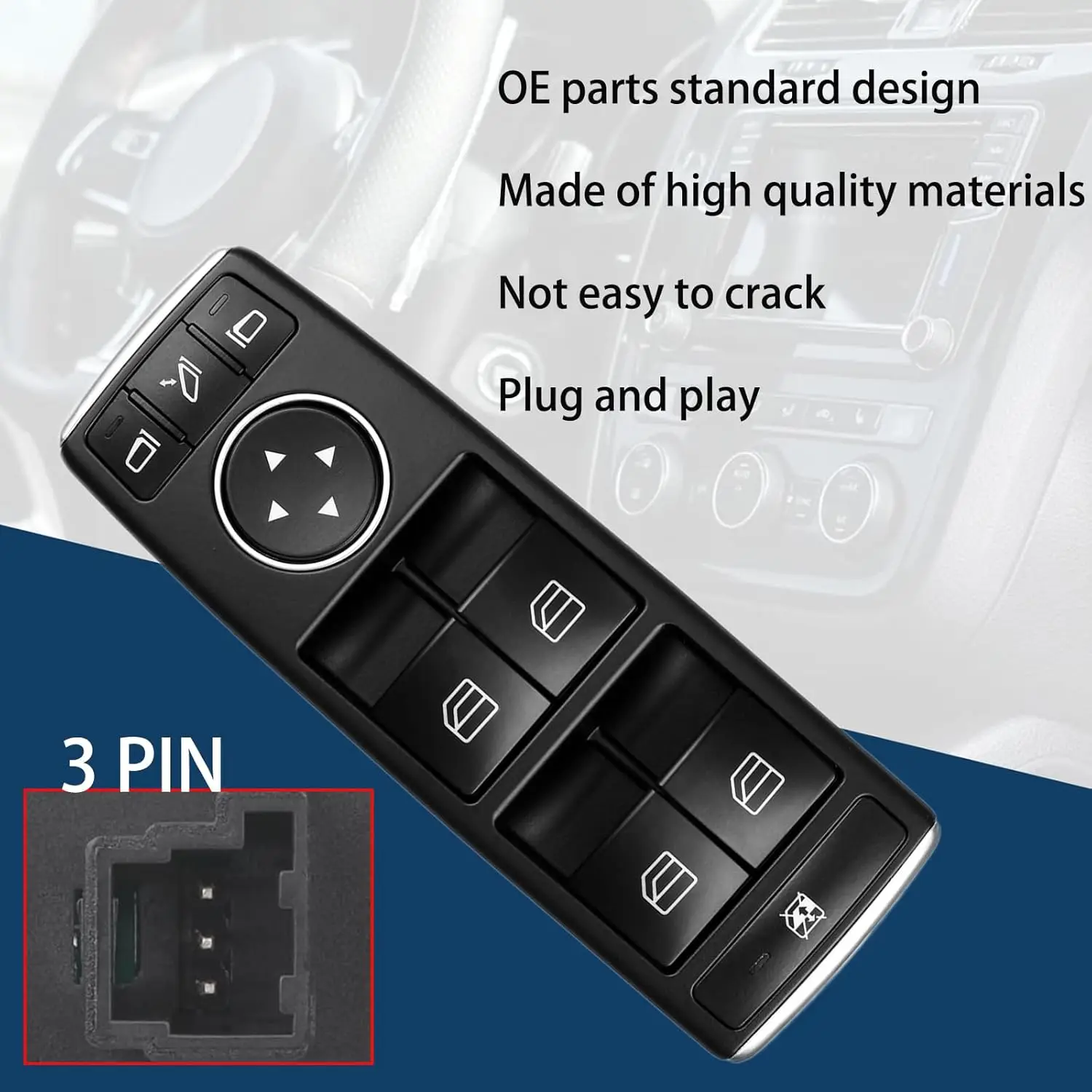 Master Power Window Switch Button Front Driver Side For Benz C230 C300 E350 E63 W212 E-Class W204 C117 G500 G550 C2 A2049055402