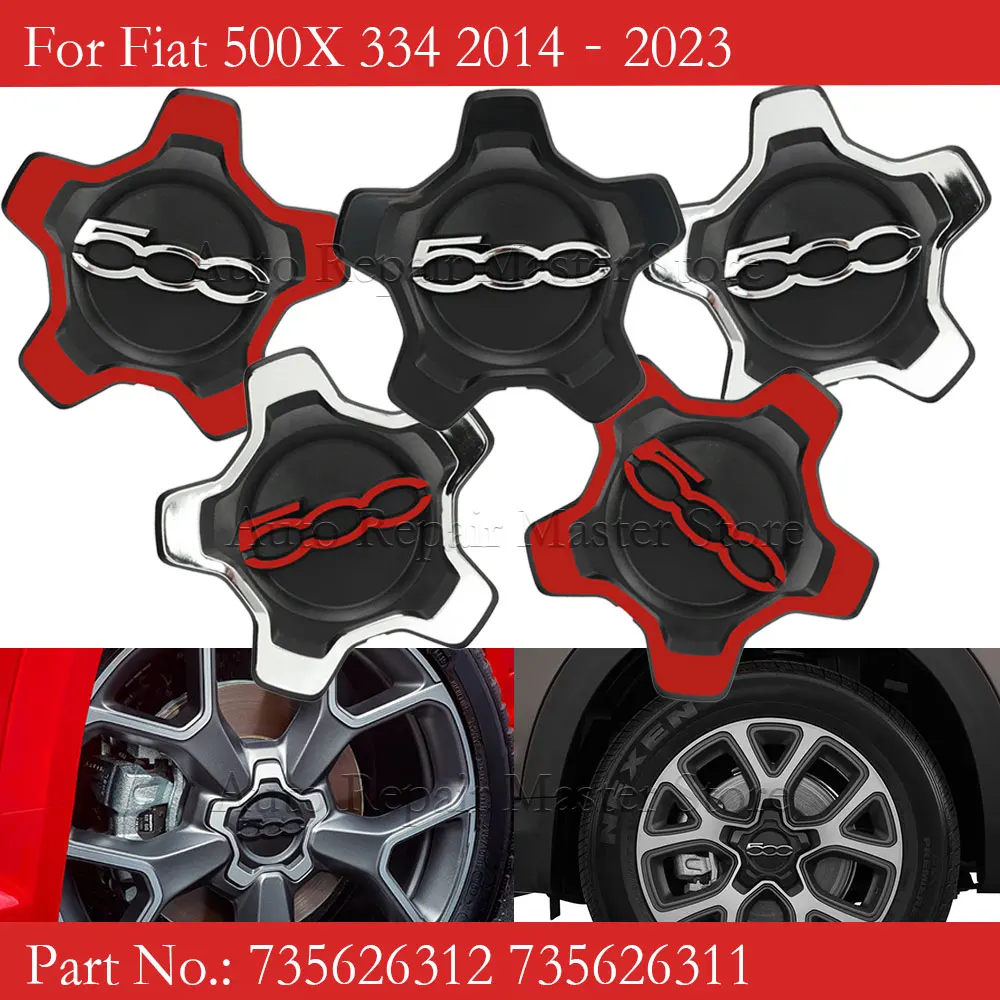 Car Center Wheel Hub Cap For Fiat 500X 334 2014-2023 735668196 735626312 735626311 Strong Sealing Rust Proof Replacement