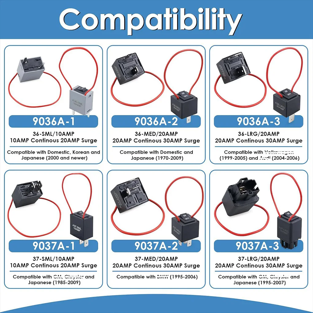 9038A Relay Bypass Switch Kit Diagnostic Tester Scan Tool & Fuel Pump Relay Bypass Master Kit Compatibility 9036A 9037A