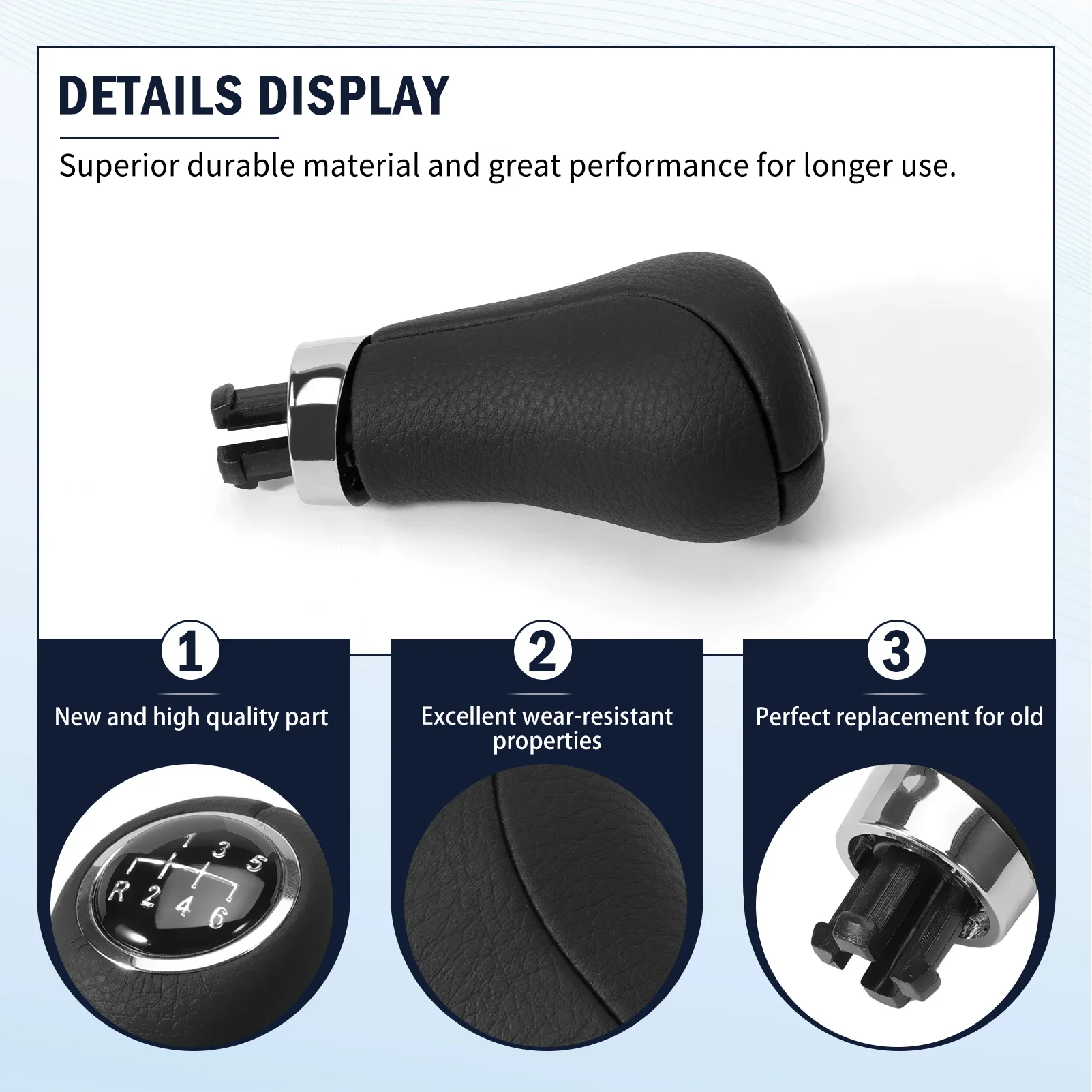 Gear Shift Knob Lever 6 Speed Stick Handball Head Compatible with Classes A, B, C, E, CLK W169, W245, W203, W211