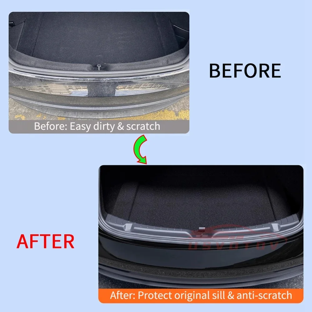 For 2026 2025 2024 Tesla Model 3 Highland Rear Bumper Guard Protector TPE Trunk Bumper Sill Cover Model 3 Highland Accessories