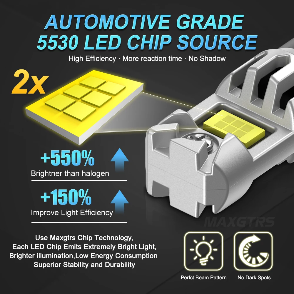 2x T10 LED W5W 5W Car Side Interior Lights 12V Super Bright Bulb 5530 Chips 194 168 Auto White 6000K Parking Marker Dome Lamps