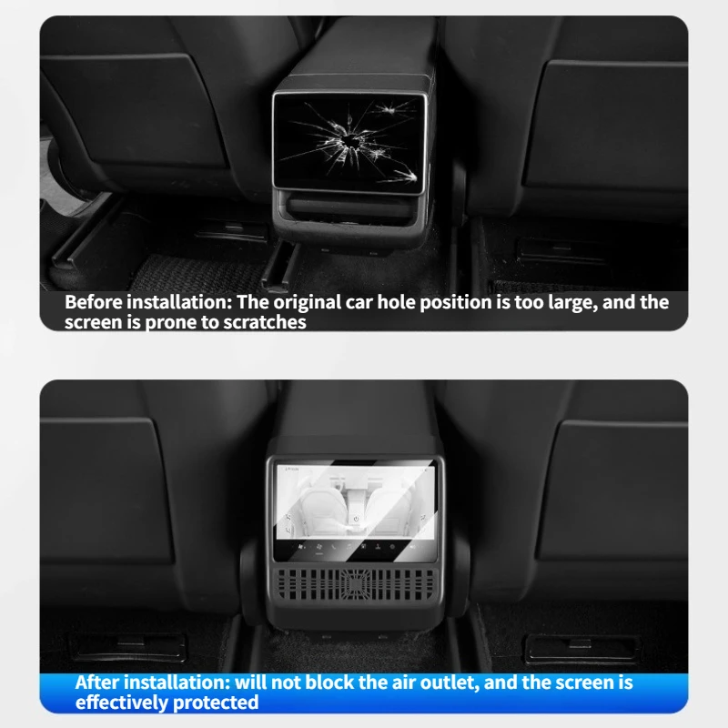 Rear Air Vent Protective Cover Screen Tempered Film Integrated for Tesla Model 3 Highland Model Y Juniper ModelYL Car Accessorie