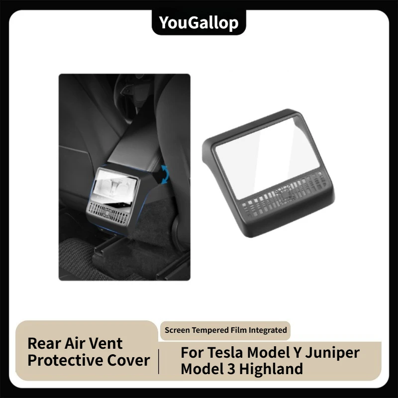 Rear Air Vent Protective Cover Screen Tempered Film Integrated for Tesla Model 3 Highland Model Y Juniper ModelYL Car Accessorie