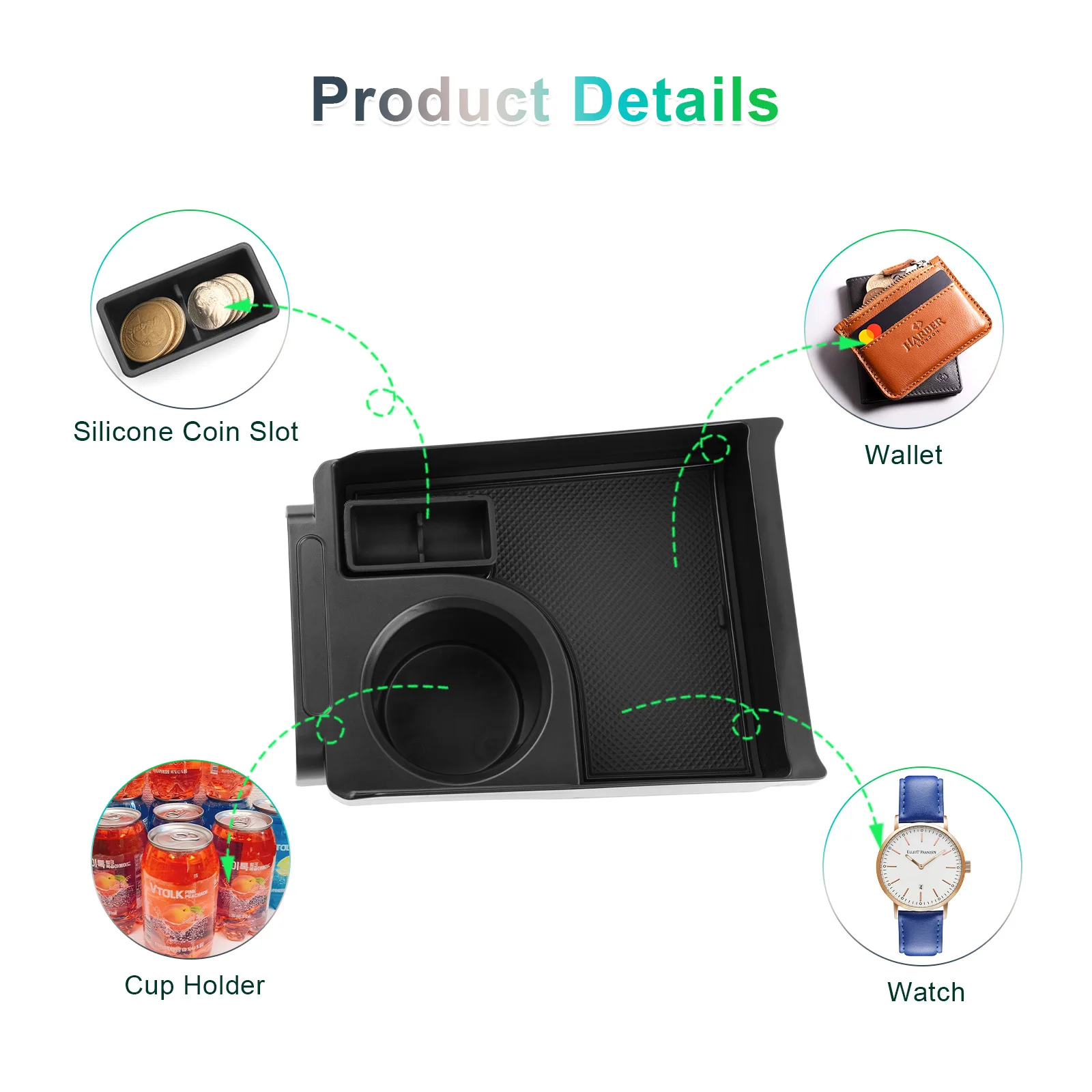 RUIYA for Dacia Spring Electric EV 2025 2026 2027 Car Armrest Box Storage Central Storage Box Auto Dacia Spring 2026 Accessories