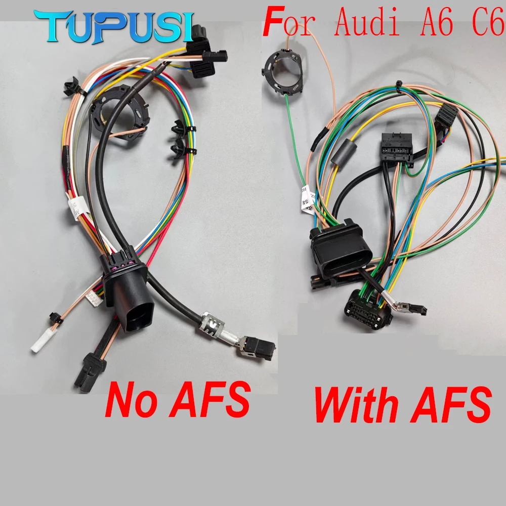For Audi A6 C6 2005-2008 Xenon Headlight Internal Wire Harness Plug Wiring Harness Assembly Non AFS and With AFS