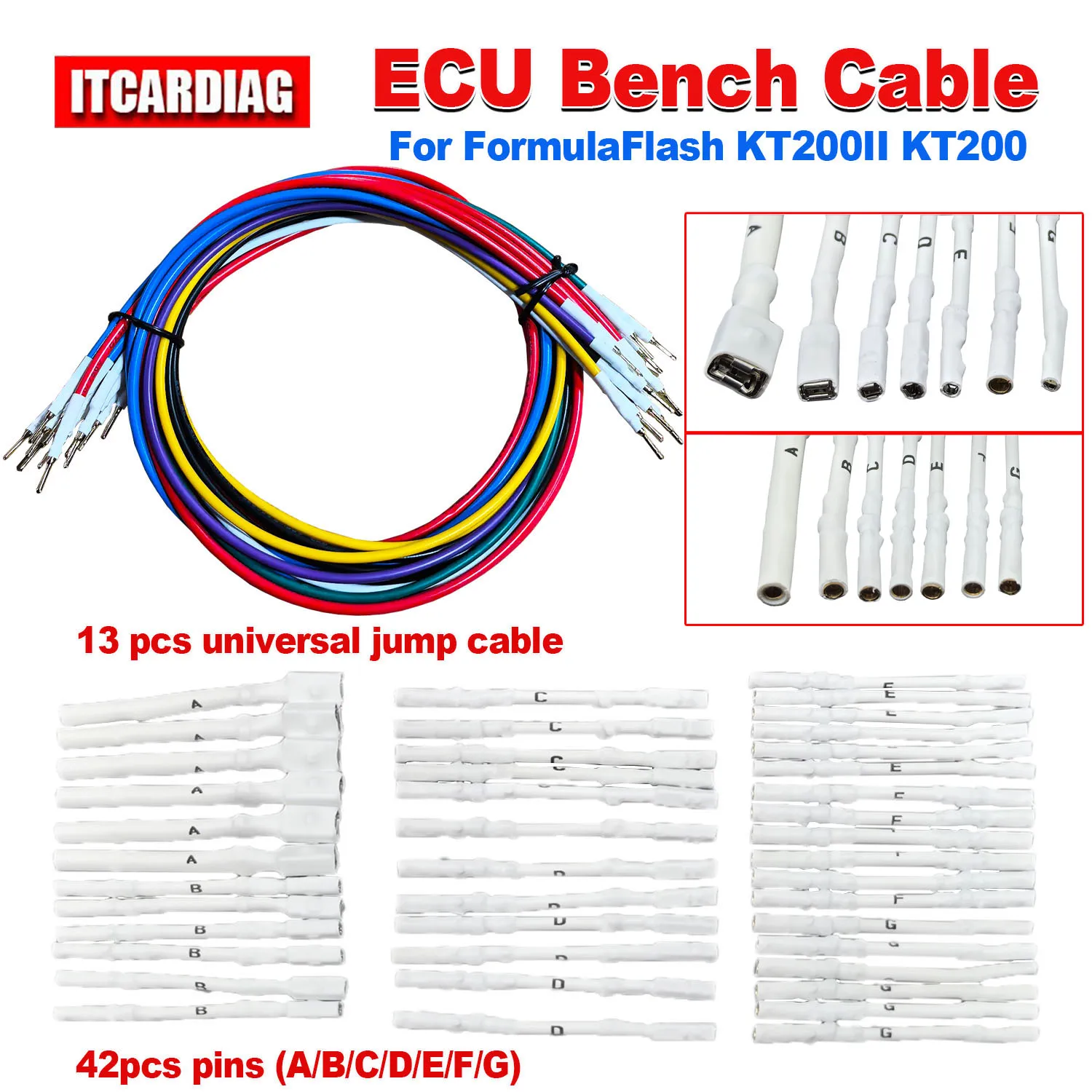 ECU Bench Cable ECU Programmer Flex Cabling Kit FormulaFlash ECU Connector KT200 ECU Pin Adapter KT200II Bench ECU Connect Cable