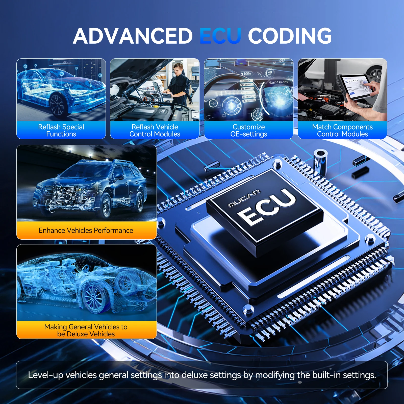 MUCAR 892BT AI Key Programming TKEY 101 Automotive Diagnostic Tool Bi directional Obd2 Scanner ECU Coding CANFD DOIP 35 Resets