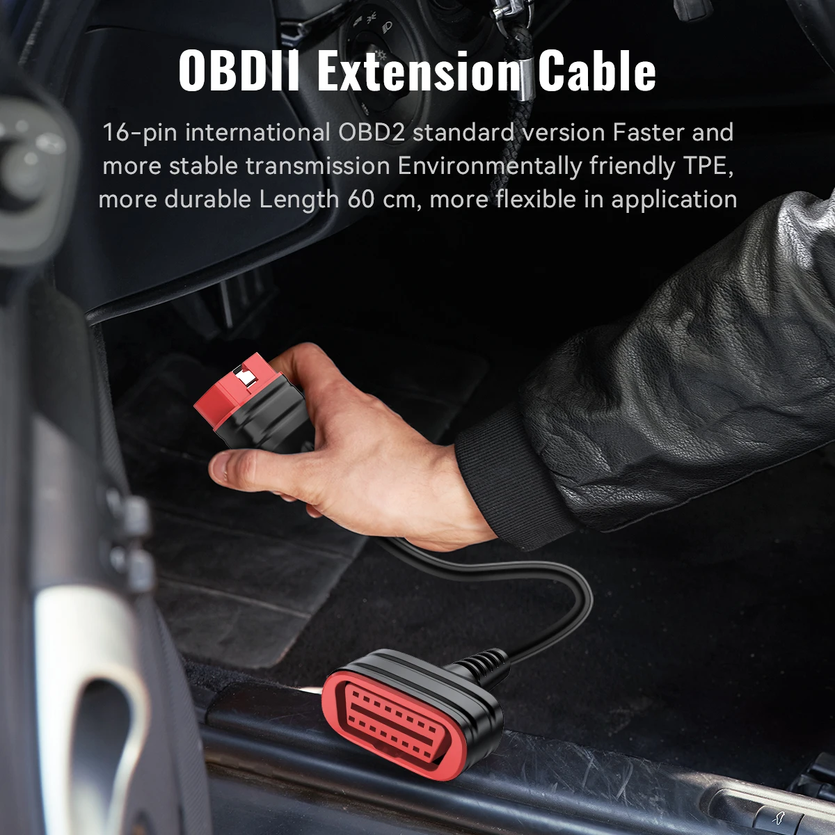 THINKCAR Extension Cable Universal 16 Pin OBD2 Diagnostic Extender Cable Male to Female Port Car Extension Cord
