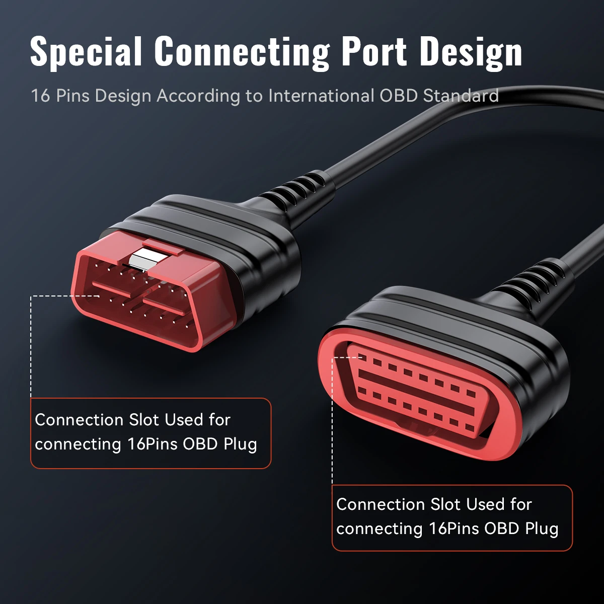 THINKCAR Extension Cable Universal 16 Pin OBD2 Diagnostic Extender Cable Male to Female Port Car Extension Cord