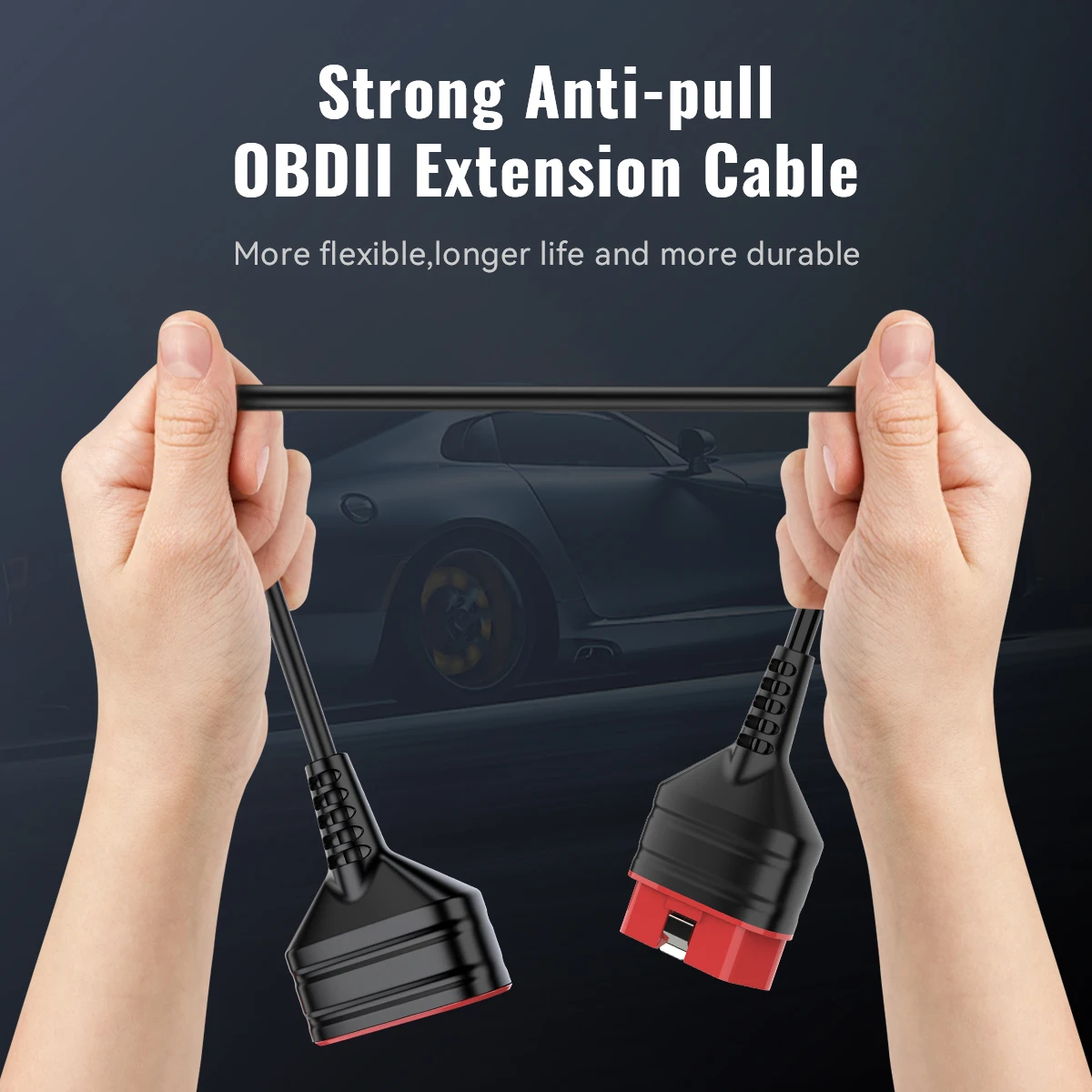 THINKCAR Extension Cable Universal 16 Pin OBD2 Diagnostic Extender Cable Male to Female Port Car Extension Cord