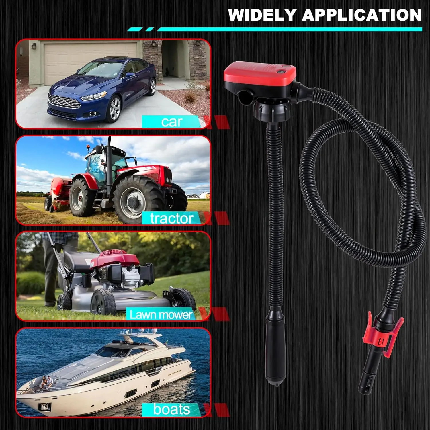 3.2 GPM Battery Powered Fuel Transfer Pump, with Auto-Stop Sensor, Automatic Fuel Transfer Pump for Various Fuels