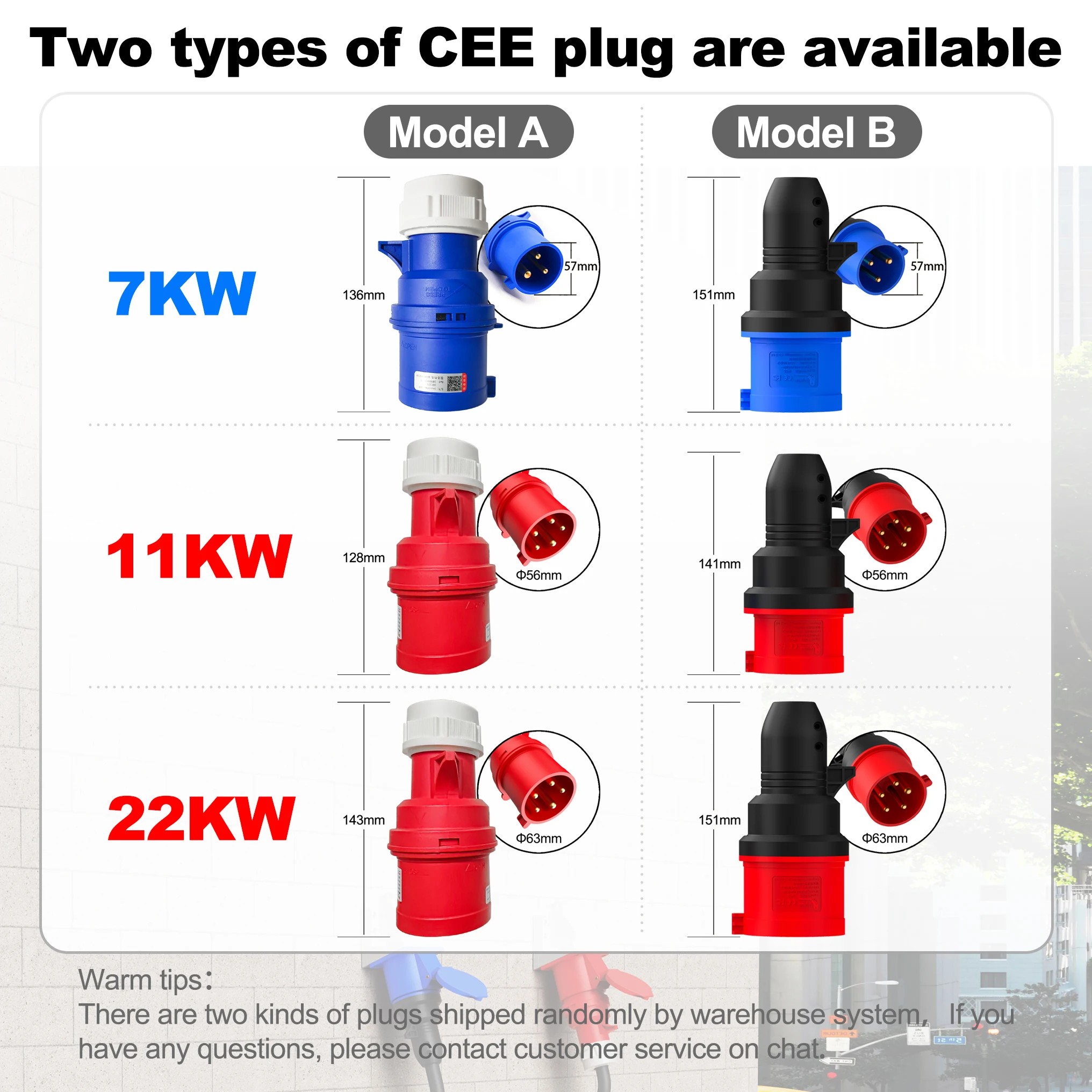 Feyree Portable EV Charger Type2 22KW 11KW 3P Fast Charging 32A 7KW 1P Smart APP Wi-Fi Control for Electric Vehicle Car Charger