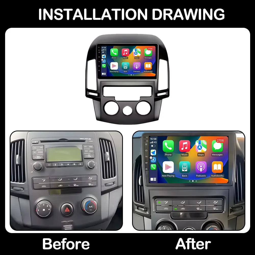 Android OS for Hyundai I30 2006 2007 2008 2009 2010 2011 Car Radio Multimedia Player DSP Stereo WiFi GPS Navigation Head Unit