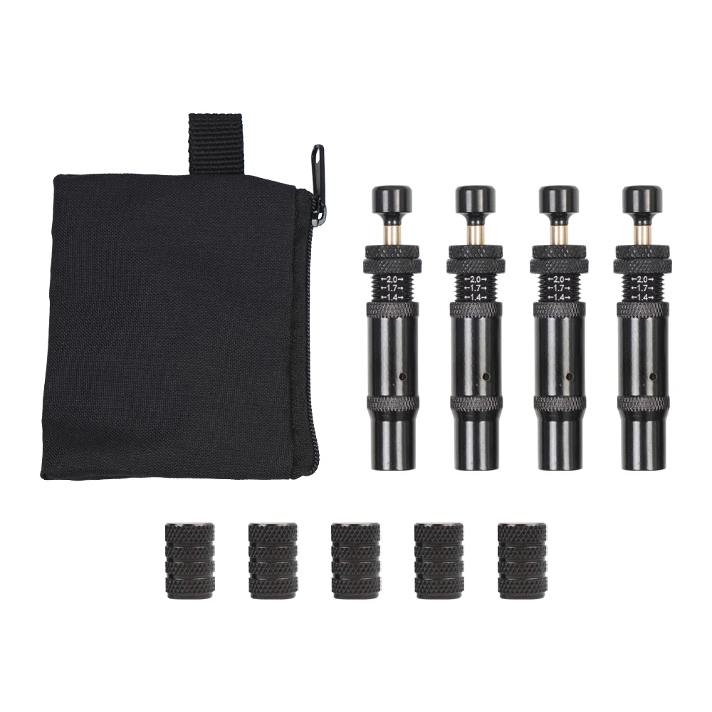 4pc Black Adjustable Auto-Stop Tire Air Down Kit Screw-on Tyre Deflator Tool For Offroad 4x4 Vehicle Accessories