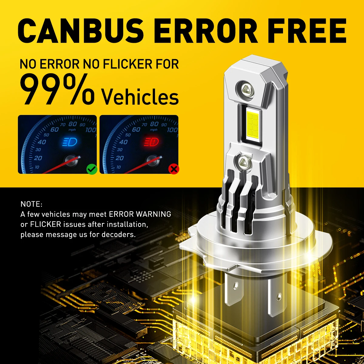 2Pcs AUXITO Q16 H7 Car LED Bulb Turbo Headlight 100W Powerul 20000LM Super White 6500K For Car High/Low Beam 12V Auto Lamp CSP