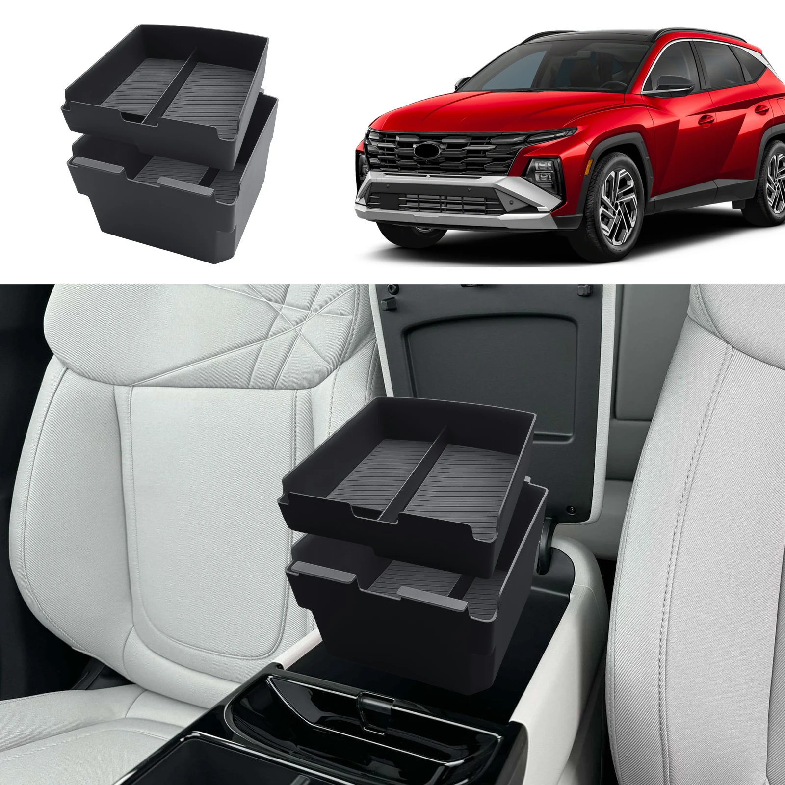 LFOTPP Car Central Storage Box for Hyundai Tucson NX4 Limited 2025 2026 Armrest Storage Box Auto Hyundai Tucson 2026 Accessories