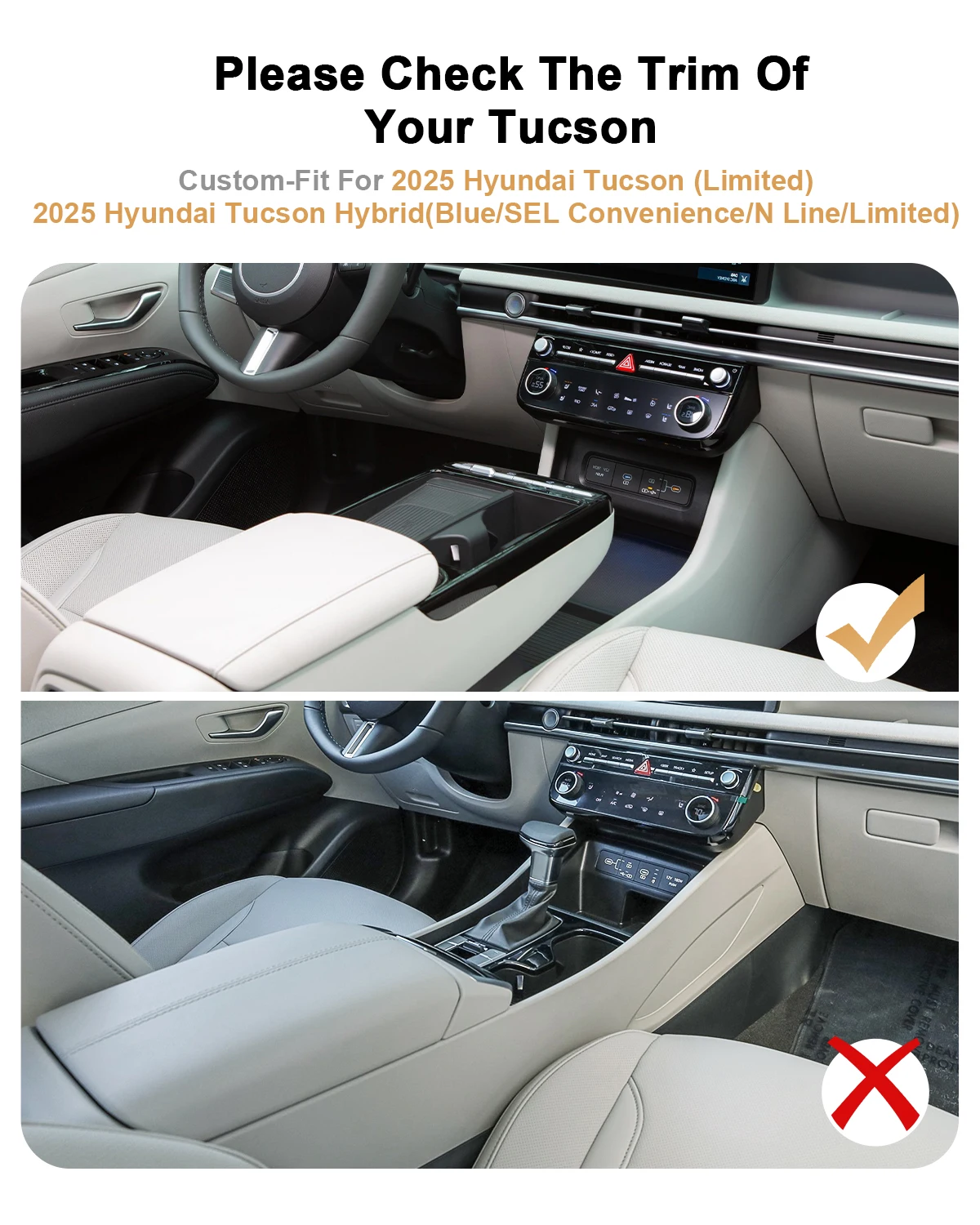 LFOTPP Car Central Storage Box for Hyundai Tucson NX4 Limited 2025 2026 Armrest Storage Box Auto Hyundai Tucson 2026 Accessories